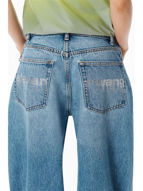 Jeans con logo in strass ALEXANDER WANG | 4DC1264111486